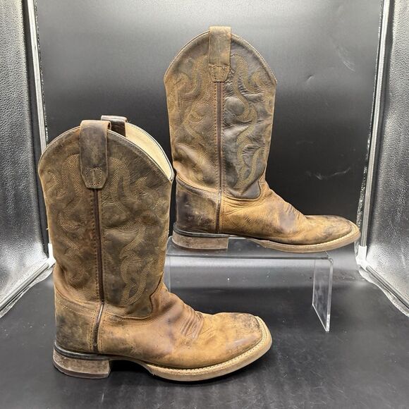 Cody James BBSC1904 Brown Leather Square Toe Cowboy Western Boots Youth Size 5D - Picture 1 of 7